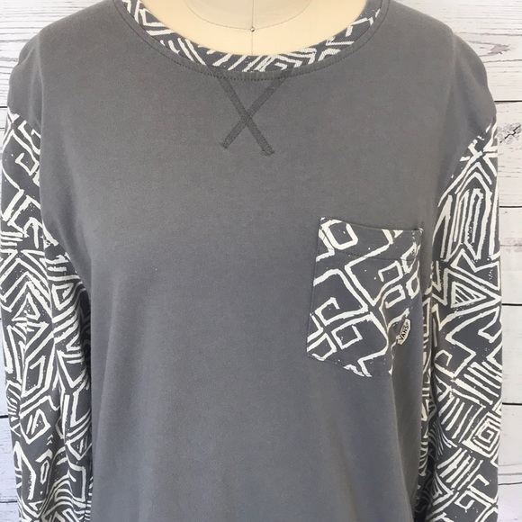 Vans Grey Tribal Baseball T-Shirt Size Large - Picture 2 of 7